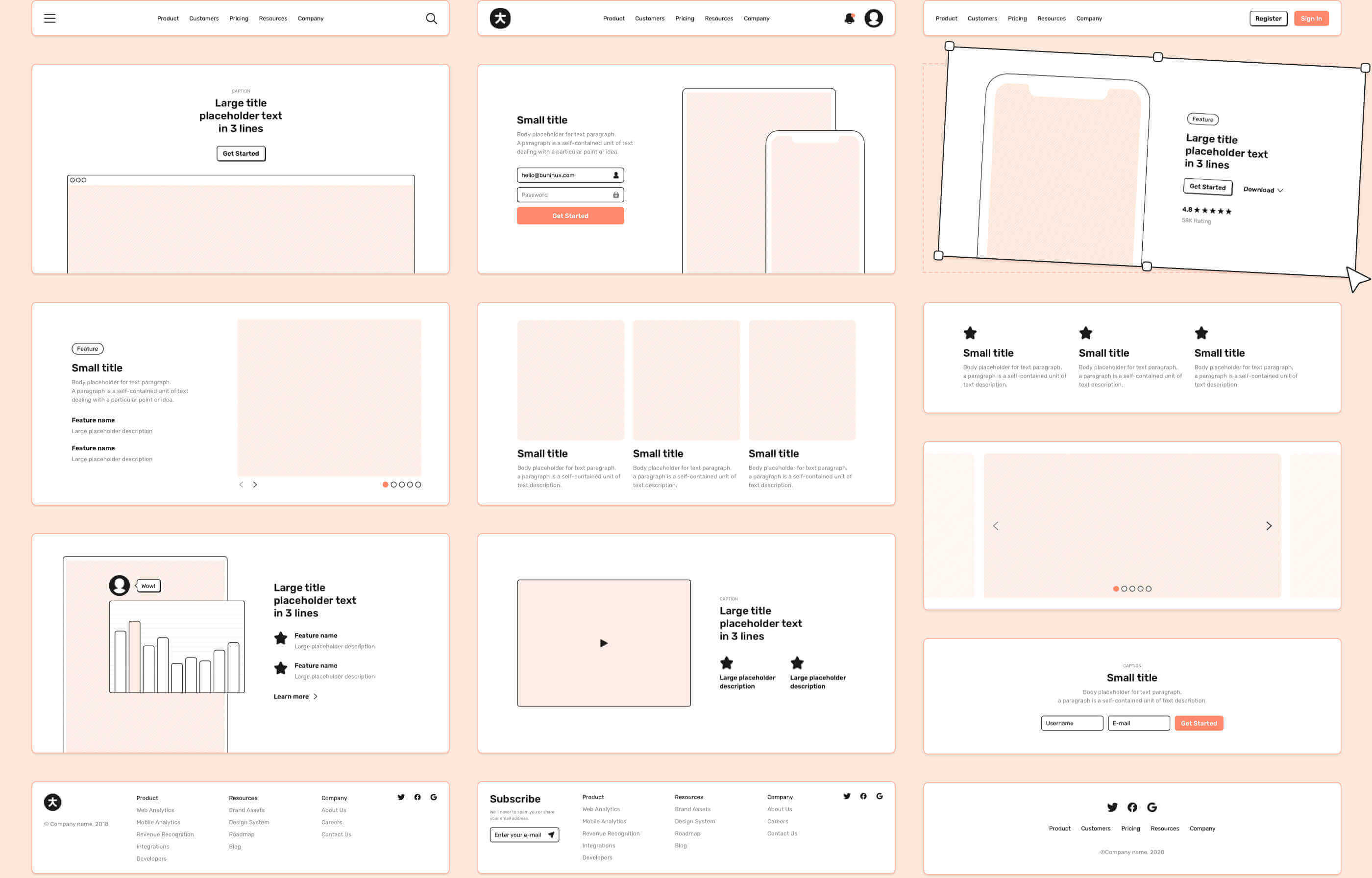 Wireframe layout library